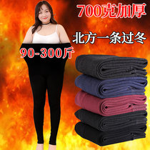 2020 new fat plus size plus velvet leggings 300 Jin women thick fat mm wear high waist elastic foot