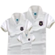 Mùa hè cha mẹ và con mặc áo sơ mi POLO tay ngắn mẹ và con gái cha và con trai tải gia đình ba tải ba mẹ con trắng trang phục dành cho cha mẹ và con