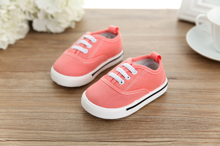 Chaussures de tennis enfants en toile suture de voiture pour printemps - semelle caoutchouc - Ref 987340 Image 54