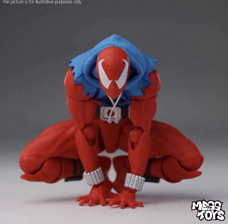 Mess Toys Scarlet Spider-Man Scarlet Hero Blue Cloth Suit Articulated Action Figure Model