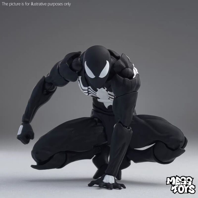Mess Toys Black Neighbor Symbiote Spider-Man Black Venom Suit Articulated Action Figure Model