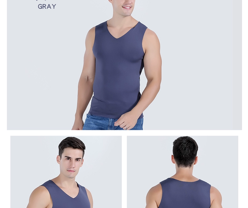 Áo vest nam liền thân ấm áp cộng với nhung dày bó sát mùa thu đông và thể thao mùa đông không tay bó sát nóng bỏng phần mỏng