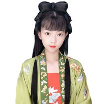 Hanfu wig integrated hair band style costume hair sideburns bun full head cover hair bag headdress hair wig antique style
