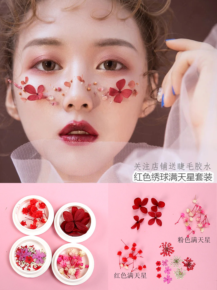 Dry flower sticker face creative butterfly diy material package specimen photo studio photo photo face eye corner fairy makeup accessories