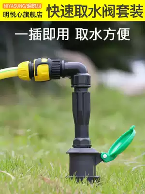 Quick water intake valve Lawn water intake device landscaping water pipe elbow joint watering ground plug 6 points 1 inch water intake rod