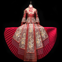 Xiuhe dress 2021 new bride wedding Feng Guanxia style Chinese dress toast suit Dragon and phoenix coat out of the cabinet suit Xiuhe