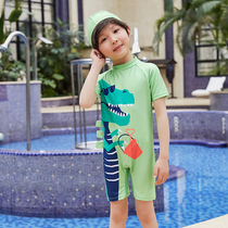 Baby swimsuit Korean childrens one-piece sunscreen quick-drying Boy Boy Boy small child cute cartoon crocodile swimsuit