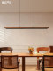 Guanyue Restaurant chandelier black walnut Song style aesthetic tea room island bar dining table high-end linear strip light