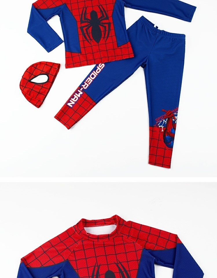 Đồ bơi cho trẻ em Spa Spider-Man Bé trai dài tay Chia tay Kem chống nắng Quần khô nhanh Đồ bơi Big Boy - Bộ đồ bơi của Kid đồ bơi h&m cho bé gái