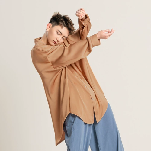 Современная рубашка, белый классический кардиган, танцующий лонгслив, свободный крой