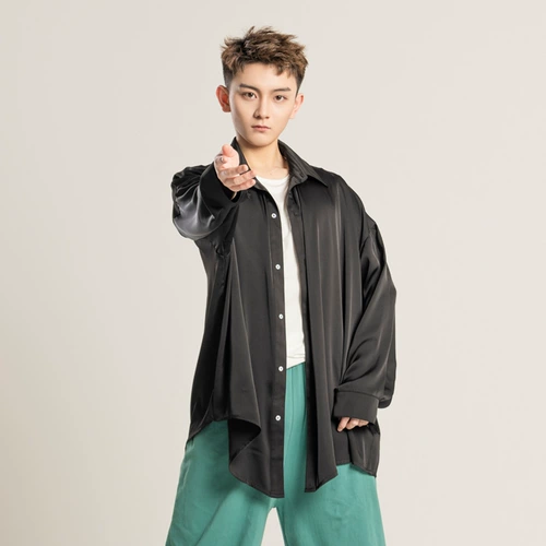 Современная рубашка, белый классический кардиган, танцующий лонгслив, свободный крой