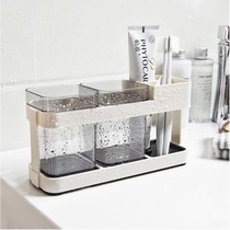 Toothbrush rack set table for lovers simple mouthwash cup set female toothbrush cup toilet plastic toothbrush holder