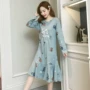 Váy ngủ nữ mùa thu và mùa đông cotton Sinh viên Hàn Quốc size lớn cho phụ nữ mang thai Bộ đồ ngủ dài tay mùa xuân hè có thể mặc comple váy ngủ mùa đông