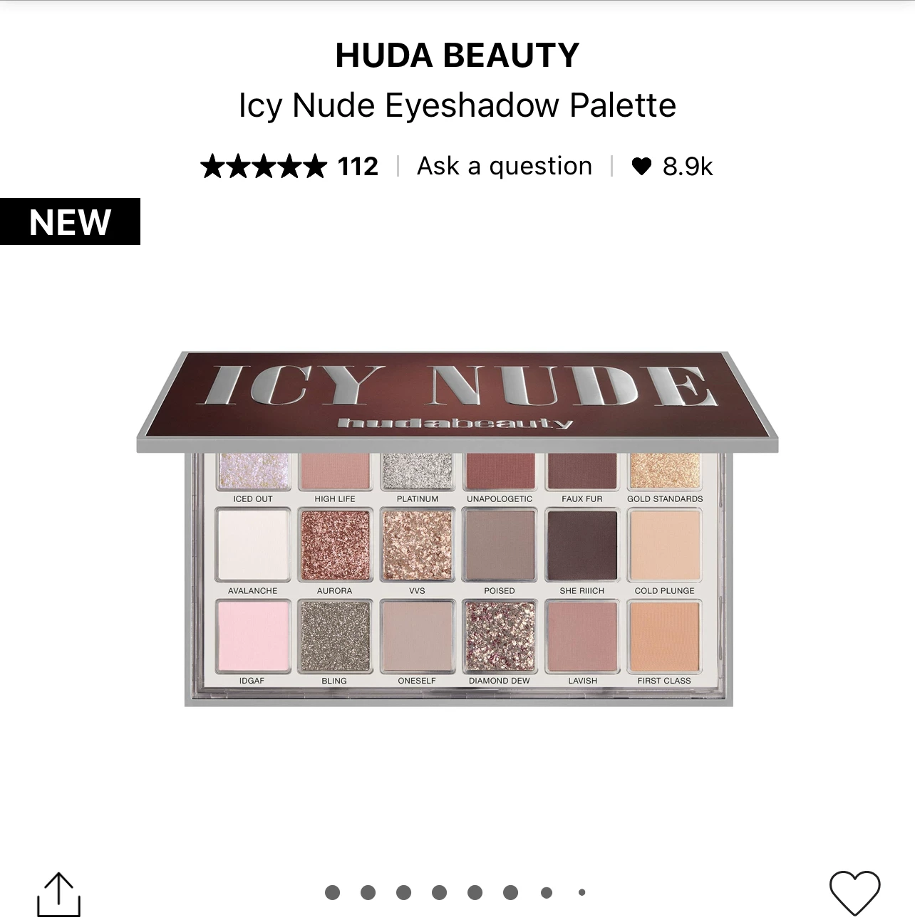 Палетка теней для век Huda Beauty ограниченная рождественская крашеная грайнж/ледяная нюдовая палетка теней для век