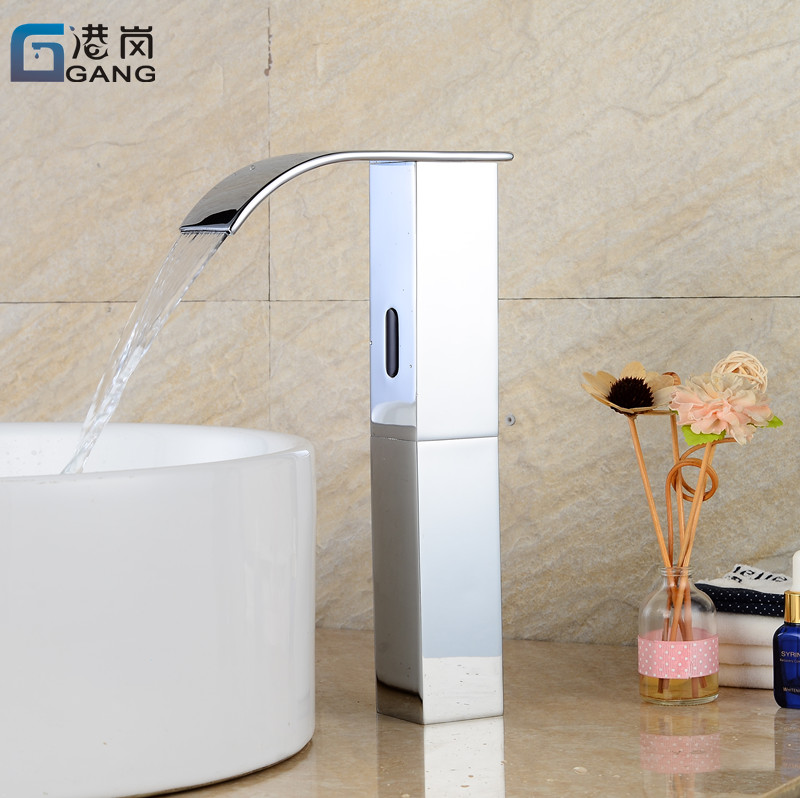 Ganggang new product all-copper automatic induction faucet single-cold intelligent bathroom countertop basin waterfall hand sanitizer