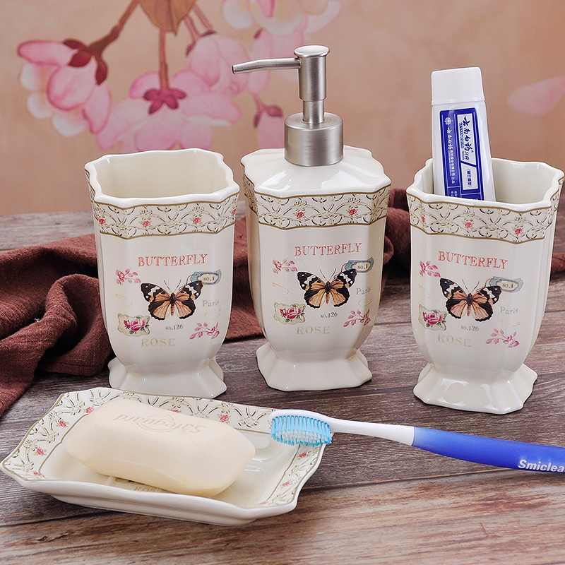 The Set bath five American contracted ceramic four - piece bathroom articles for use that wash gargle suit wedding for wash gargle suit