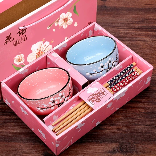 Подарочная коробка, милый комплект для еды, керамическая посуда для домашнего использования, подарок на день рождения