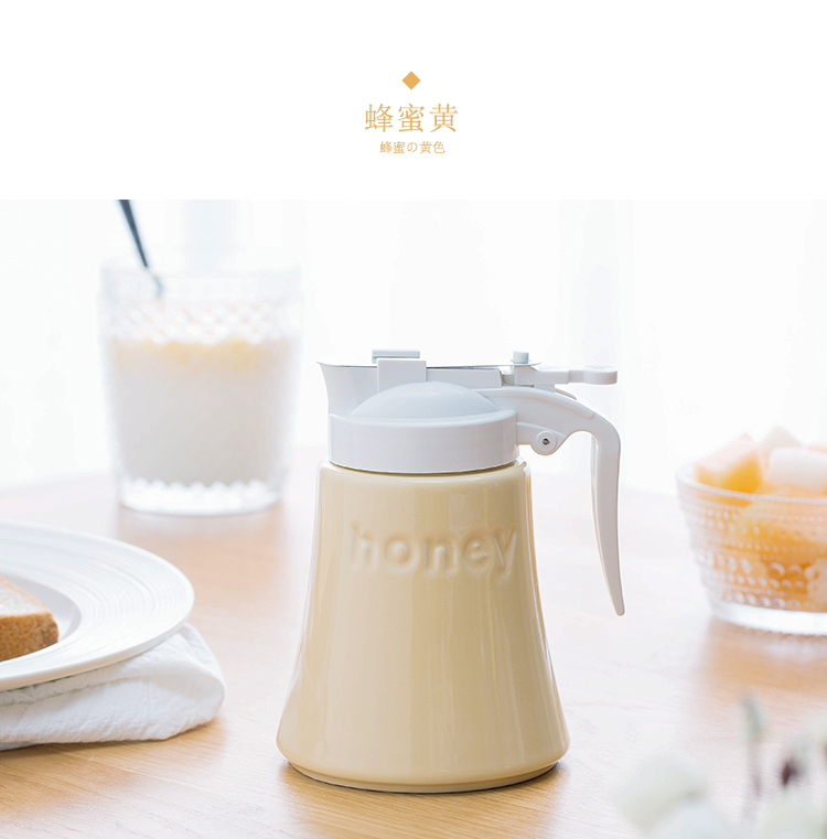 Ceramic honey jar airtight tin with small bottle honey bottle storage pot store household receive tank