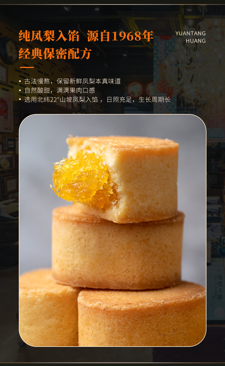 厦门特产 黄远堂 凤梨酥铁盒包装 70g 图6