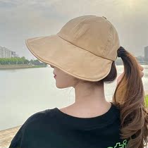 fisherman hat fisherman hat female sunshade sunscreen big brim hat high-end all-match travel cover face big edge UV protection