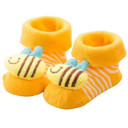 Детские хлопковые носки для новорожденных, мультяшная милая нескользящая кукла подходит для мужчин и женщин, 0-6-12 мес.