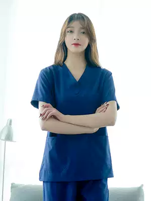 Hand washing clothes Short-sleeved doctor clothes Oral dental pet hospital beauty salon overalls surgical clothes brush hand clothes women