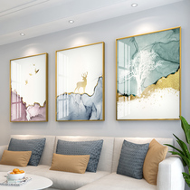 Modern Minimalist Living Room Decoration Painting Nordic Sofa Background Wall Upper Crystal Porcelain Painting Restaurant Light Extravagant Atmosphere Hung Painting Fresco