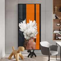 Entrance entrance decorative painting corridor aisle wall Vertical mural painting modern simple living room figure crystal porcelain painting hanging painting