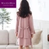 Áo ngủ cotton nữ dài tay MORGOMON cộng với áo tắm dài tay gợi cảm cotton mỏng phần nhà WC1013 - Night Robe