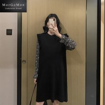 MORGOMON THIN AND BROKEN FLOWERS Pregnant Woman Sweater Fashion style Temperament Knit Bottom Leave Two Dress dress LL0811