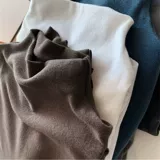 Базовое приятное телу термобелье, бархатный лонгслив, увеличенная толщина, высокий воротник, в западном стиле, облегающий крой