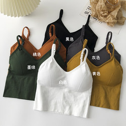 Kaka U-shaped underwear ງາມກັບຄືນໄປບ່ອນ camisole ຂອງແມ່ຍິງພາກຮຽນ spring ແລະ summer ເສື້ອນອກນຸ່ງເສື້ອ bottoming ອິນເຕີເນັດສະເຫຼີມສະຫຼອງທີ່ນິຍົມ pad ເທິງຫນ້າເອິກ
