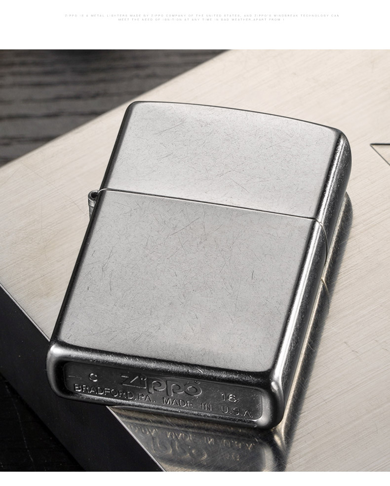 美国原机进口 zippo 经典花砂镀铬打火机 图9