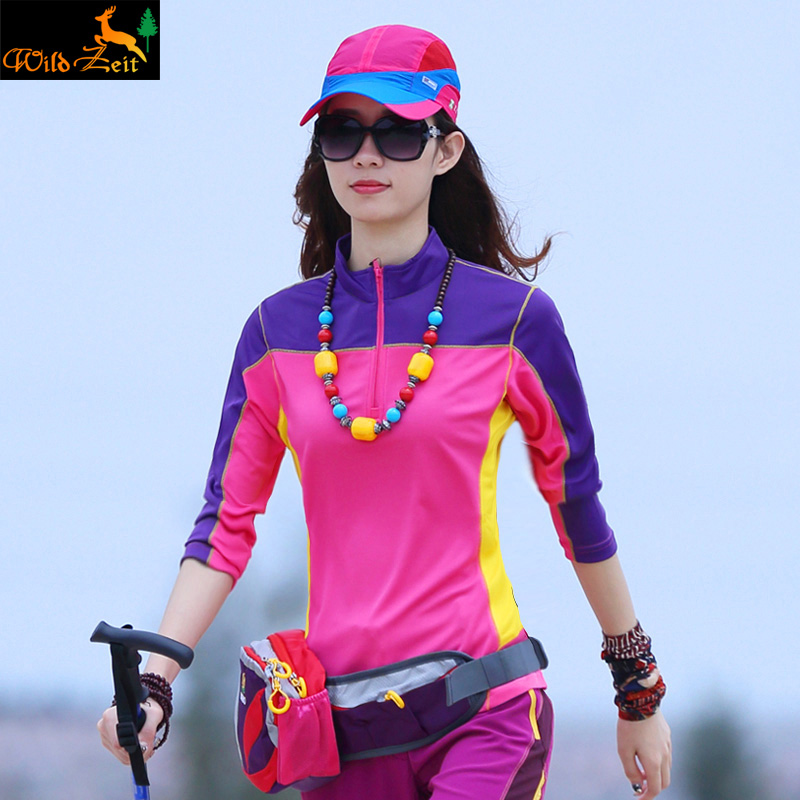 Quick-drying T-shirt women's standing collar long sleeve outdoor sports t-shirt breathable quick-drying clothes women's spring and autumn quick-drying clothes thin tops