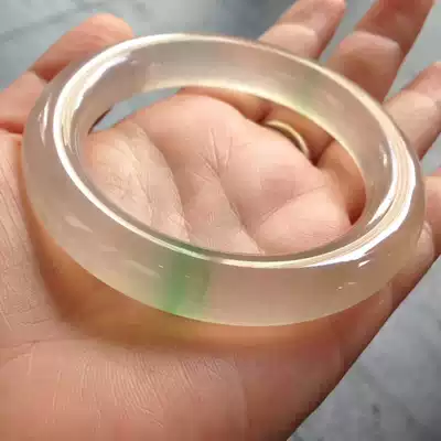 Myanmar Piayang Green old pit A goods round jade bracelet ice seed oil green clear water material jade bracelet women with certificate