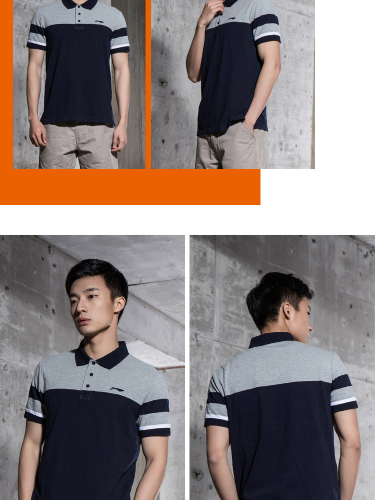 Li Ning áo sơ mi ngắn tay nam hàng loạt cuộc sống thể thao mới ve áo thể thao mùa hè ngắn - Áo polo thể thao áo polo nam uniqlo