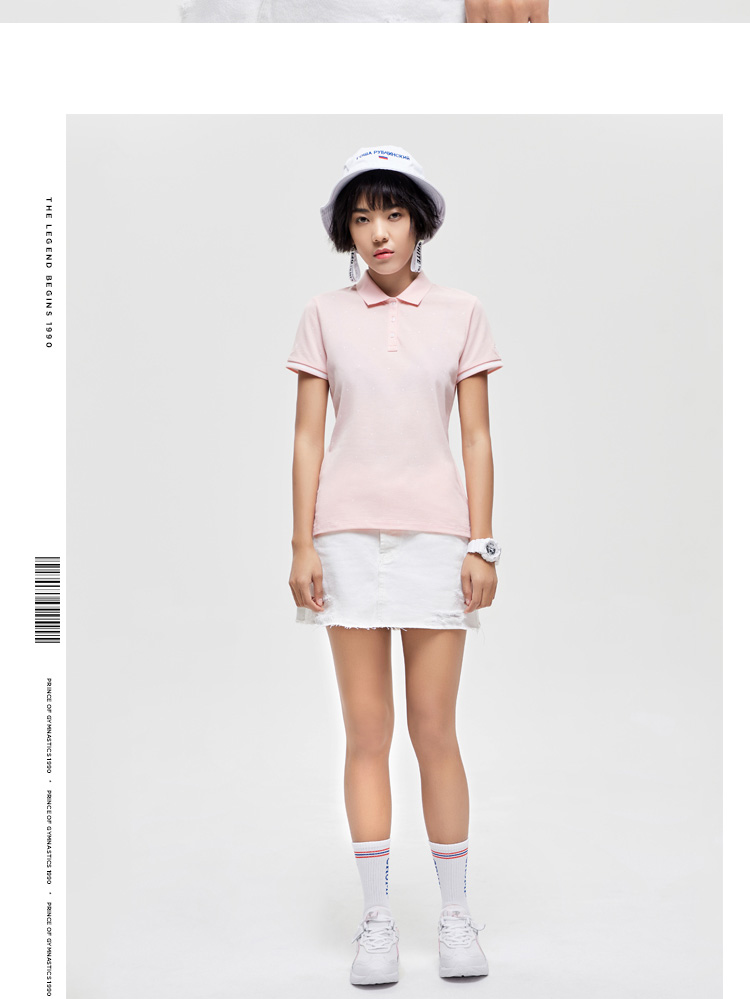 Li Ning ngắn tay áo polo nữ 2019 mới mùa hè ve áo màu rắn thể thao thời trang giản dị áo sơ mi POLO - Áo polo thể thao áo polo adidas nam