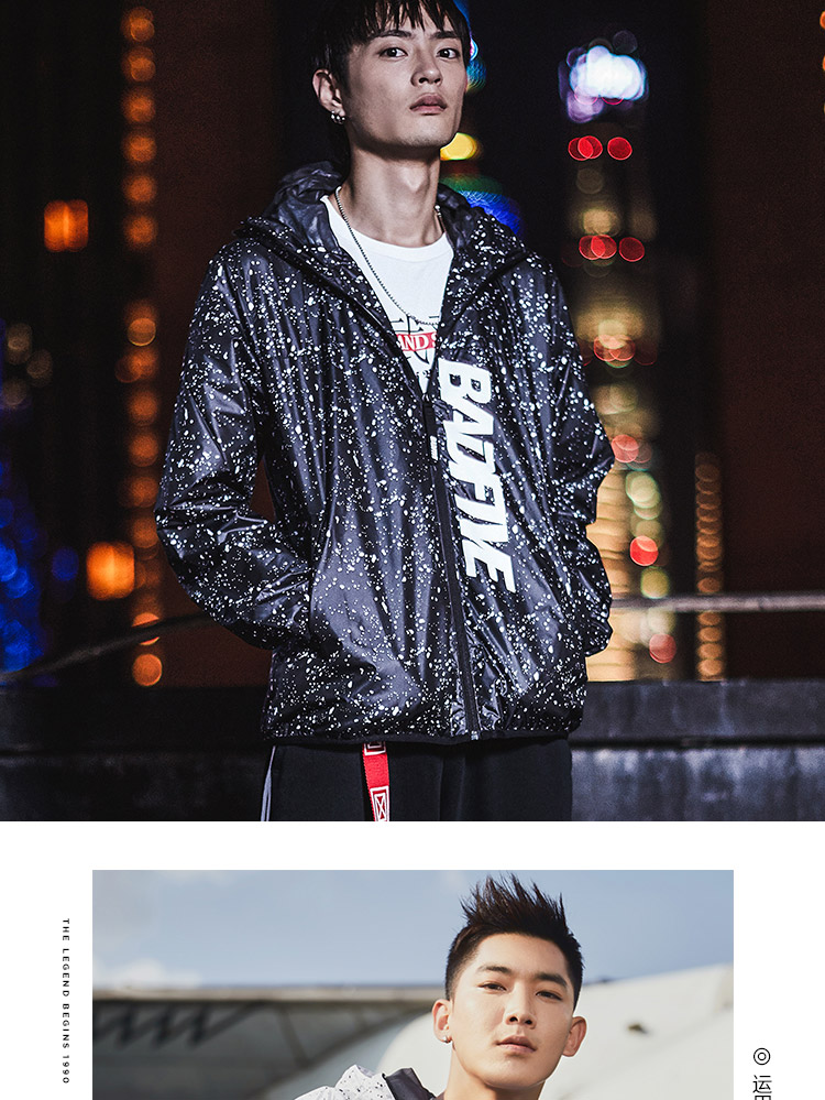 Áo gió Li Ning nam mới bóng rổ BAD FIVE loạt áo khoác dài tay áo gió thể thao mùa đông áo khoác gió
