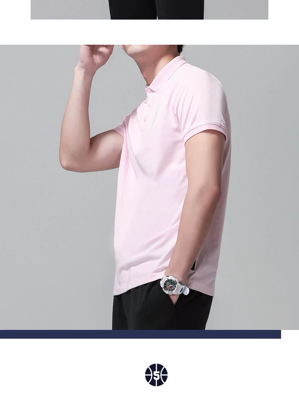 Li Ning áo ngắn tay polo nam bóng rổ mới thể thao quần áo ve áo mùa hè đan thể thao