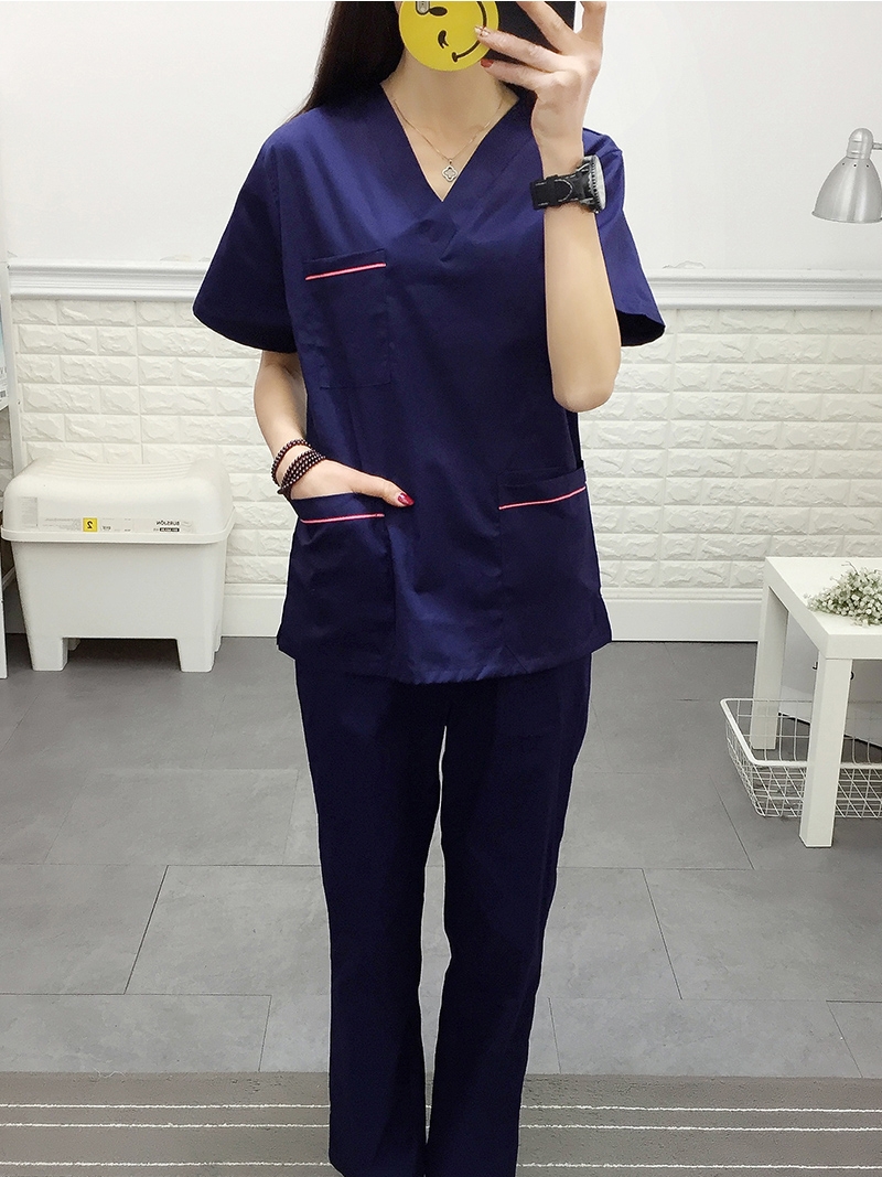 Beauty salon hand washing clothes Women's short sleeves Animal hospital operating room brush hand clothes Stomatology hospital overalls Isolation clothes cotton