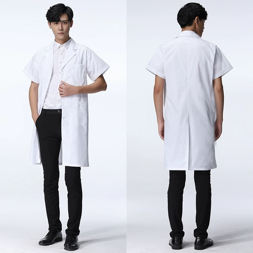 Униформа врача подходит для мужчин и женщин, летний белый халат для работы, короткий рукав