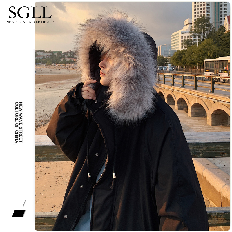 Cotton-suit male long tide-plate pie overcomes the winter heating cotton coat heating cotton jacket