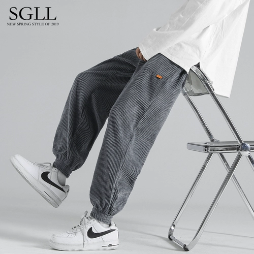 Вельветовые демисезонные штаны, джинсы с начесом, повседневные брюки, свободный крой