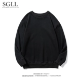 Мужская черная демисезонная толстовка, утепленный лонгслив, футболка, однотонная куртка, в американском стиле