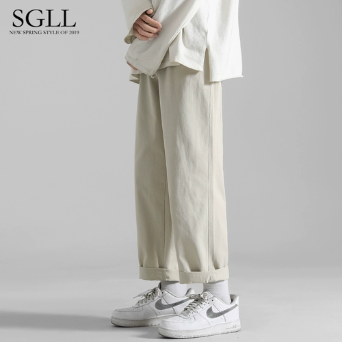 Хаки демисезонные штаны, утепленные джинсы с начесом, повседневные брюки, свободный прямой крой