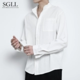 Рубашка, летняя куртка для отдыха, свободный крой, китайский стиль, из хлопка и льна