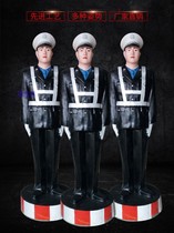 Simulation fake police model road traffic command upright and salutaposition slow dummy to simulate traffic GRP police