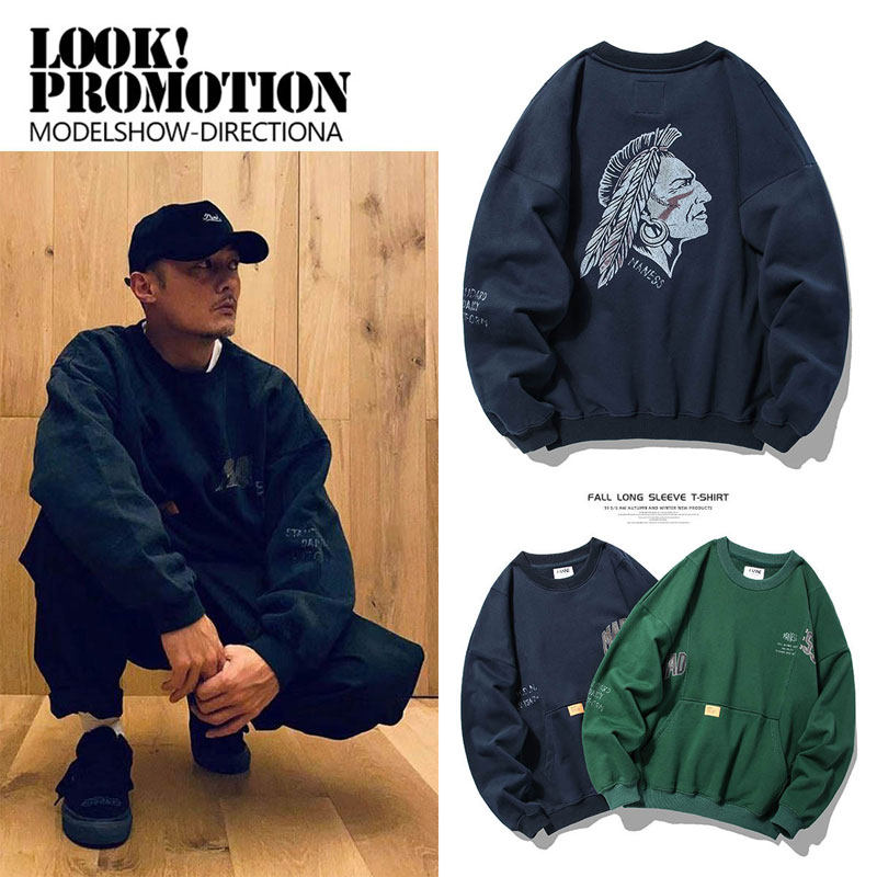 Cangshi Yishu tide brand sweater men's Shawn Yue with the same autumn new long-sleeved large size casual loose shirt tide