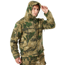 Customized new mens hooded warm fleece polar fleece jacket outdoor tactical sports assault camouflage fleece jacket