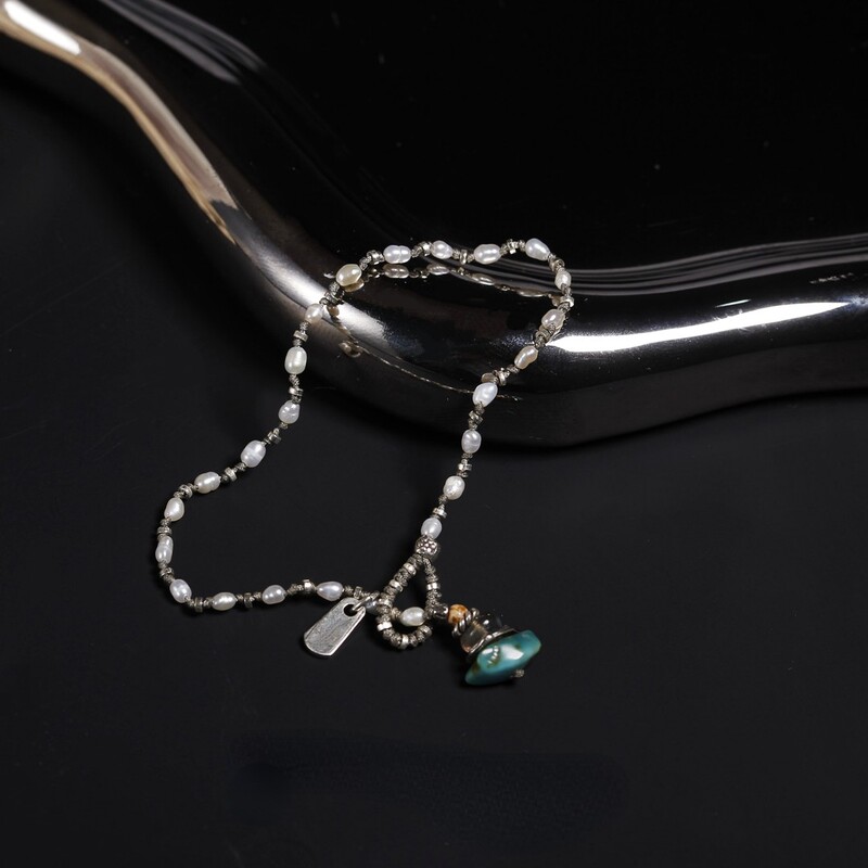 Hangchao [White Tea] 925 Silver Bracelet, Handmade, Versatile, Light Luxury, Niche Design, Ultra-Thin Vintage Layered Bracelet